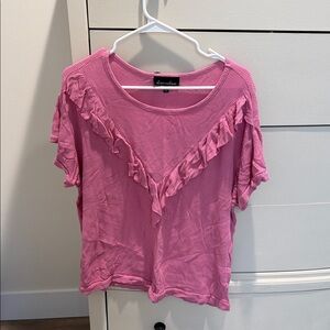 Elegant Pink Ruffled Blouse